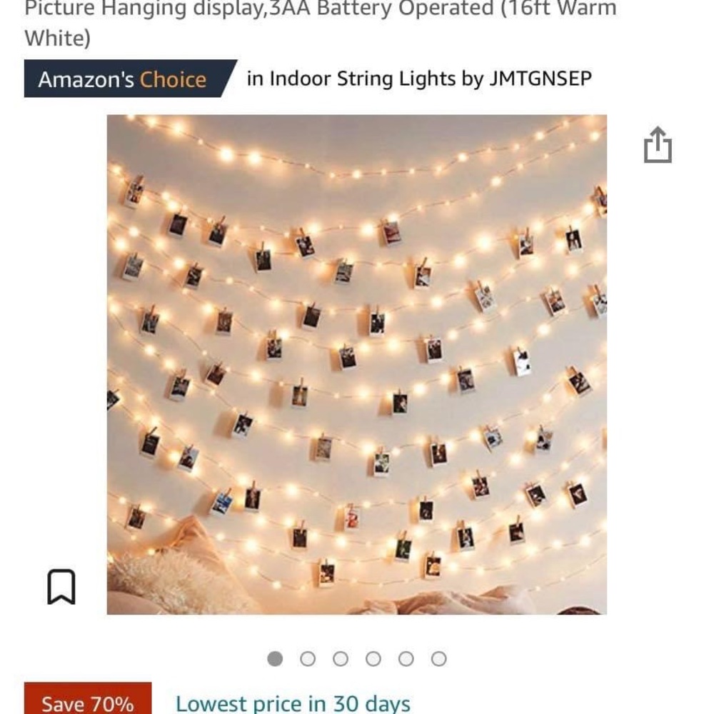 String lights and photo clips!